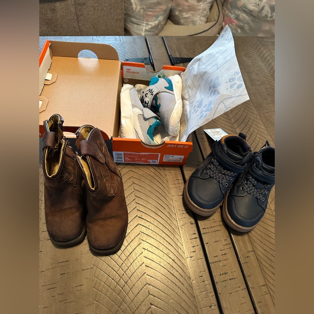 Bundle of 3 pairs of baby shoes-size 5